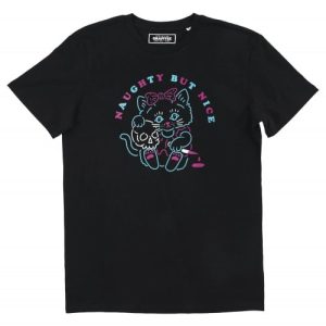 T-shirt Naughty But Nice – Chat Mechant mais Mignon