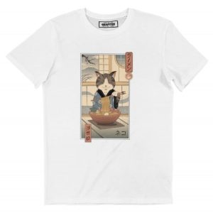 T-shirt Neko Ramen Ukiyo-e – Estampe japonaise Moderne