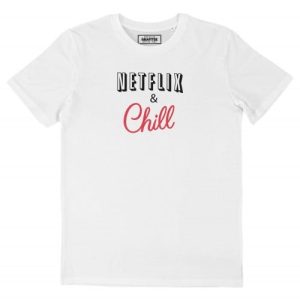 T-shirt Netflix & Chill  – Tee-shirt Expression Originale Netflix