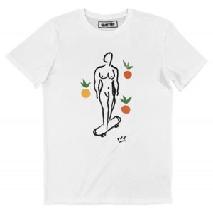 T-shirt Nu en Skate – Tshirt Personnage Nu en Skateboard