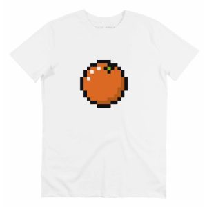 T-shirt Orange Pixel – Tshirt Illustration d’une Orange en Pixels
