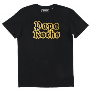T-shirt Papa Rocks – Ecriture Gothique Rock Fun T-shirt Papa Rocks – Ecriture Gothique Rock Fun