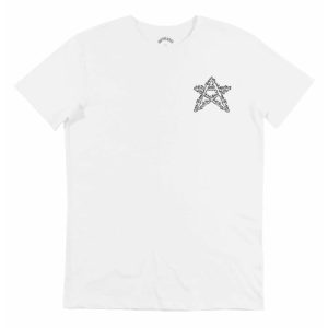 T-shirt Pentagramme – Flammes Impression Coeur