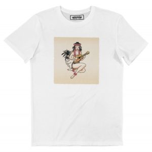 T-shirt Pin-Up Hawaienne – Illustration Femme Ukulele