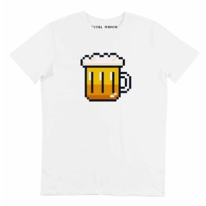 T-shirt Pixel Biere – Dessin Pinte Chope Pixelisee