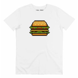 T-shirt Pixel Burger – Tshirt Dessin Hamburger en Pixel Art