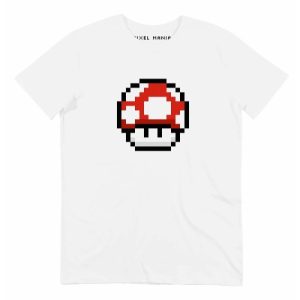 T-shirt Pixel Champignon – Tshirt Champignon Rouge Mario