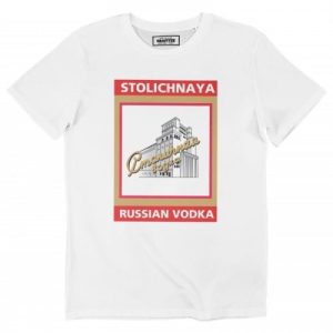 T-shirt Stolichnaya Vodka – Tshirt Affiche de Pub Vodka Russe