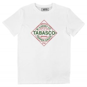 T-shirt Tabasco – Logo Rouge et Vert Sauce Pimentee  Grafiee