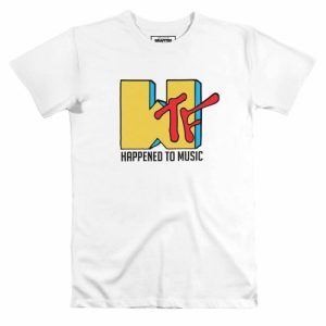 T-shirt WTF Happened To Music – Logo MTV Detourne  Grafitee