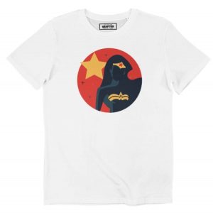 T-shirt Wonder Woman Circle – Dessin Flat Super-Heroine  Grafitee
