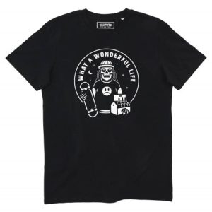 T-shirt Wonderful life – Tshirt skate squelette  Grafitee