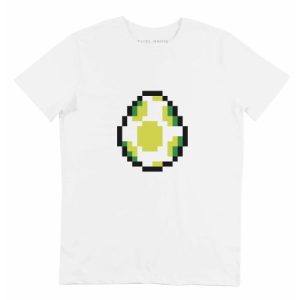 T-shirt Yoshi Pixel – Tshirt Oeuf Yoshi Mario  Grafitee
