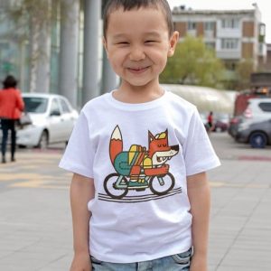 T-shirt enfant Rolling Fox Renard en Velo