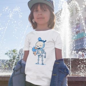 T-shirt enfant Summer Vibes  Squelette Mangeant Glace