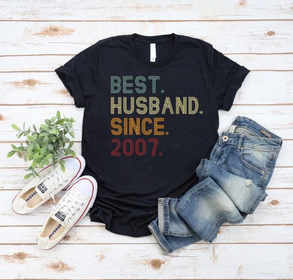 15th Wedding Anniversary Gift, Best Husband Since 2007 Shirt – Apparel, Mug, Home Decor – Perfect Gift For Everyone