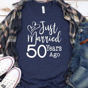 50th Wedding Anniversary, Just Married 50 Years Ago, Gift for Parents – Apparel, Mug, Home Decor – Perfect Gift For Everyone 50th Wedding Anniversary, Just Married 50 Years Ago, Gift for Parents – Apparel, Mug, Home Decor – Perfect Gift For Everyone