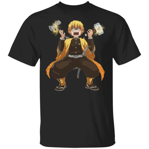 Demon Slayer Zenitsu Holding Thunder God Weapons Shirt Parody Anime Tee  All Day Tee