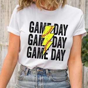 Game Day Lightning Bolt Softball T-shirt For Sports Fans – Apparel, Mug, Home Decor – Perfect Gift For Everyone