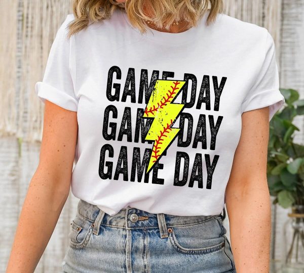 Game Day Lightning Bolt Softball T-shirt For Sports Fans – Apparel, Mug, Home Decor – Perfect Gift For Everyone