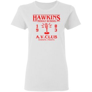 Hawkins Middle Schools 1983 AV Club Shirt 11