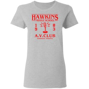 Hawkins Middle Schools 1983 AV Club Shirt 12