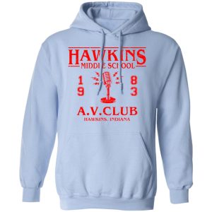 Hawkins Middle Schools 1983 AV Club Shirt 7