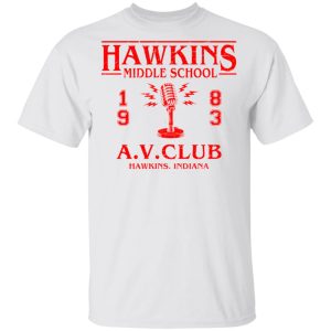 Hawkins Middle Schools 1983 AV Club Shirt 8