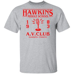 Hawkins Middle Schools 1983 AV Club Shirt 9