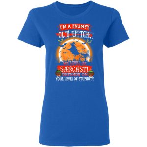 I'm A Grumpy Old Witch My Level Of Sarcasm Depends On Your Level Of Stupidity Halloween T Shirts 4
