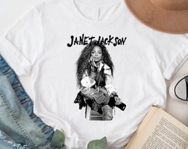 Janet Jackson Black White Graphic T-shirt Best Fan Gifts – Apparel, Mug, Home Decor – Perfect Gift For Everyone