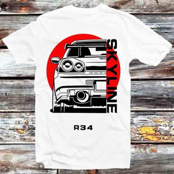 Japanese Nissan Skyline Gt-r R34 Unisex T-shirt For Car Lovers – Apparel, Mug, Home Decor – Perfect Gift For Everyone