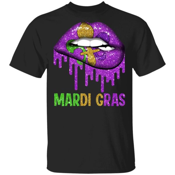 Mardi Gras Lip Biting T-Shirts