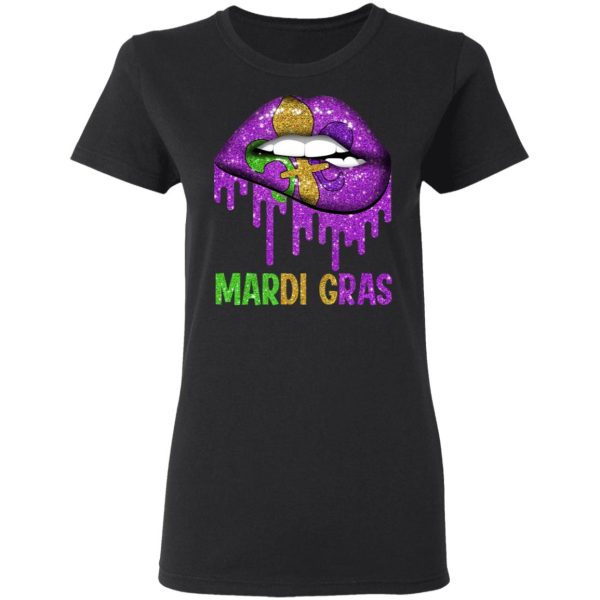 Mardi Gras Lip Biting T-Shirts