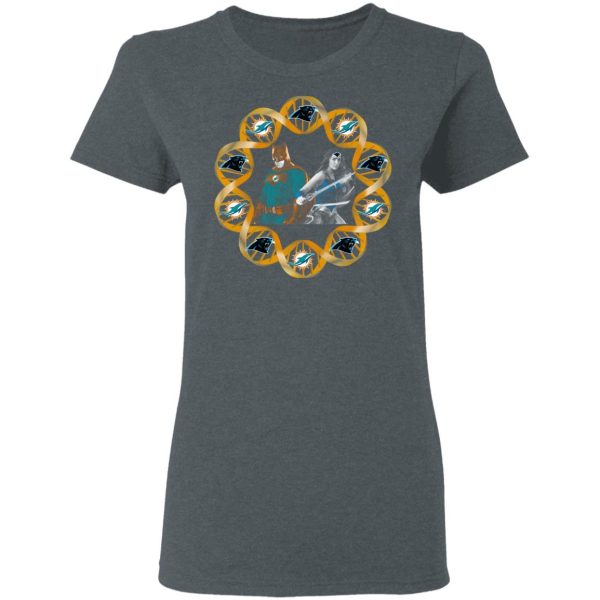 Miami Dolphins And Carolina Panthers In My DNA Batman Superwoman T-Shirts