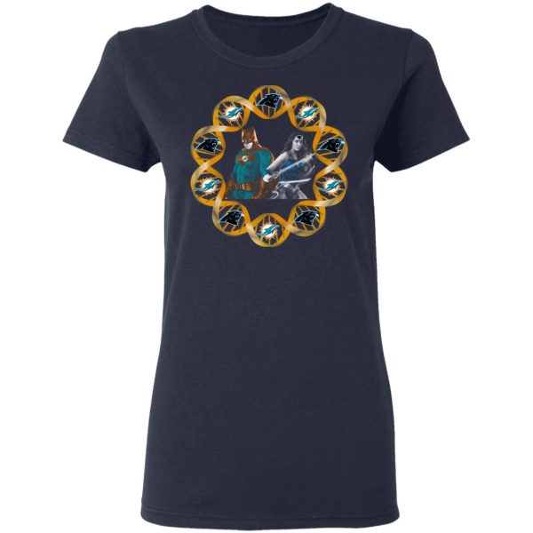 Miami Dolphins And Carolina Panthers In My DNA Batman Superwoman T-Shirts