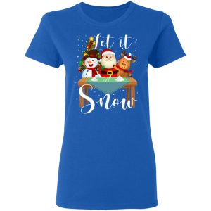 Santa Claus Reindeer Snowman Cocaine Let It Snow T Shirts 4