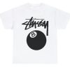 Stussy 8 Ball Streetwear Style White T-shirt Fan Gifts – Apparel, Mug, Home Decor – Perfect Gift For Everyone