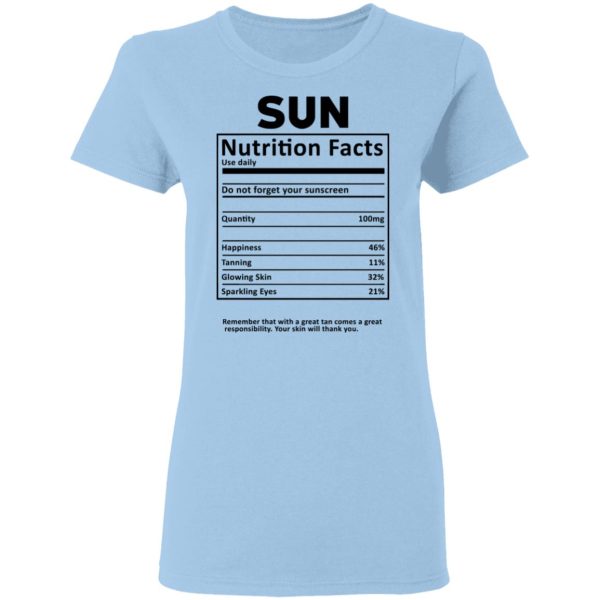 Sun Nutrition Facts T-Shirts, Hoodies, Sweatshirt