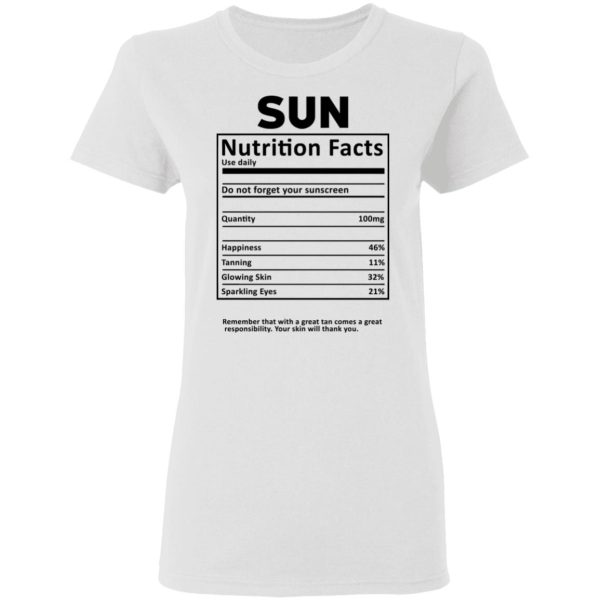 Sun Nutrition Facts T-Shirts, Hoodies, Sweatshirt