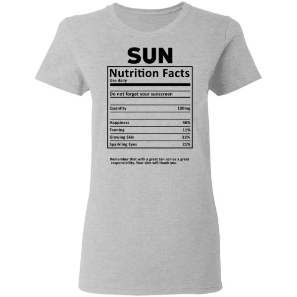 Sun Nutrition Facts T-Shirts, Hoodies, Sweatshirt