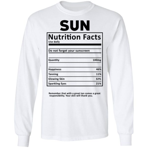 Sun Nutrition Facts T-Shirts, Hoodies, Sweatshirt