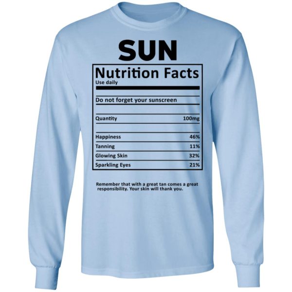 Sun Nutrition Facts T-Shirts, Hoodies, Sweatshirt