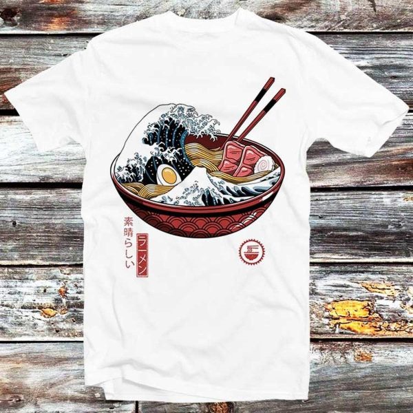 The Great Wave Off Kanagawa In A Ramen Bowl Graphic Unisex T-shirt Best Gift Hokusai Aesthetic Shirt – Apparel, Mug, Home Decor – Perfect Gift For Everyone