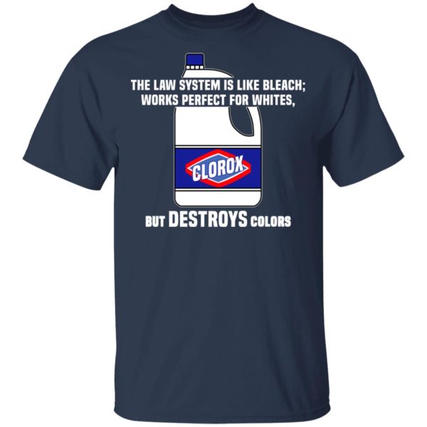 The Law System Is Like Bleach Works Perfect For Whites But Destroys Colors Shirt