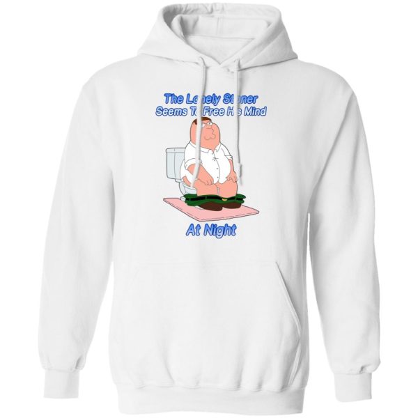 The Lonely Stoner Seems To Free His Mind At Night Peter Griffin Version T-Shirts, Hoodies, Sweater