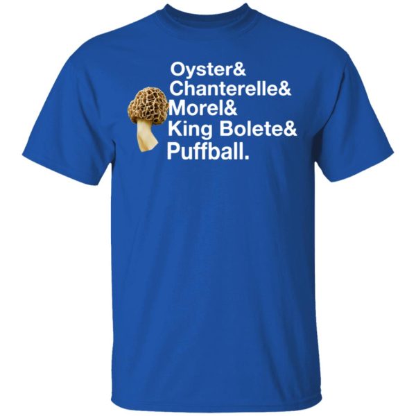 The Mushroom Forager Oyster &amp Chanterelle &amp Morel &amp King Bolete &amp Puffball T-Shirts