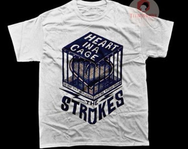 The Strokes Rock Band Heart In A Cage Song Graphic T-shirt – Apparel, Mug, Home Decor – Perfect Gift For Everyone