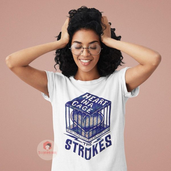 The Strokes Unisex Tee Heart In A Cage – Apparel, Mug, Home Decor – Perfect Gift For Everyone