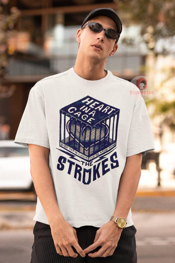 The Strokes Unisex Tee Heart In A Cage – Apparel, Mug, Home Decor – Perfect Gift For Everyone